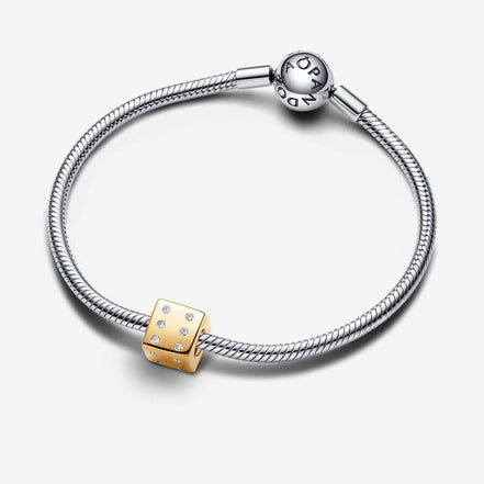 Pandora Moments Gold Plated Sparkling Dice Charm