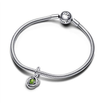 Pandora Moments August Spring Green Eternity Circle Dangle Charm