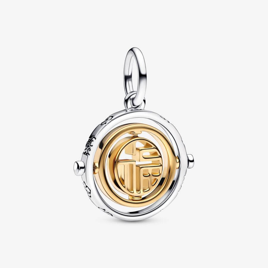 Pandora Moments Two-tone Fú Spinning Dangle Charm