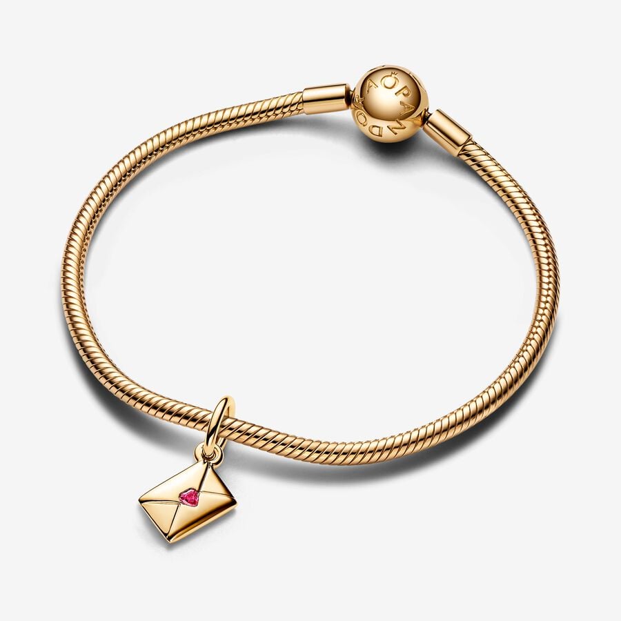 Pandora Moments 14K Gold-Plated Love Letter Envelope Dangle Charm