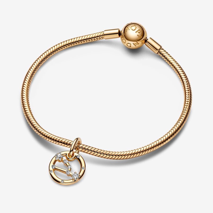Pandora Moments 14K Gold-Plated Taurus Zodiac Dangle Charm