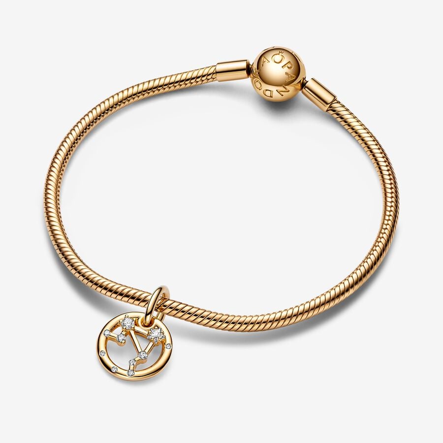 Pandora Moments 14K Gold-Plated Libra Zodiac Dangle Charm