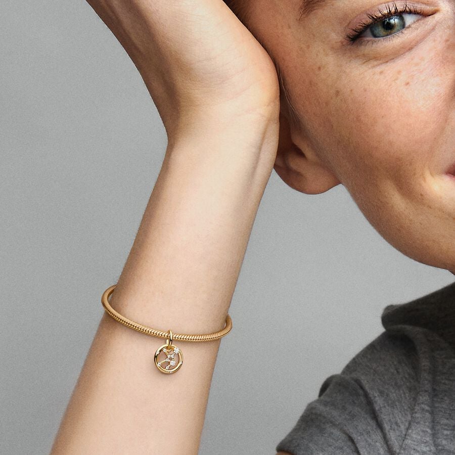 Pandora Moments 14K Gold-Plated Virgo Zodiac Dangle Charm