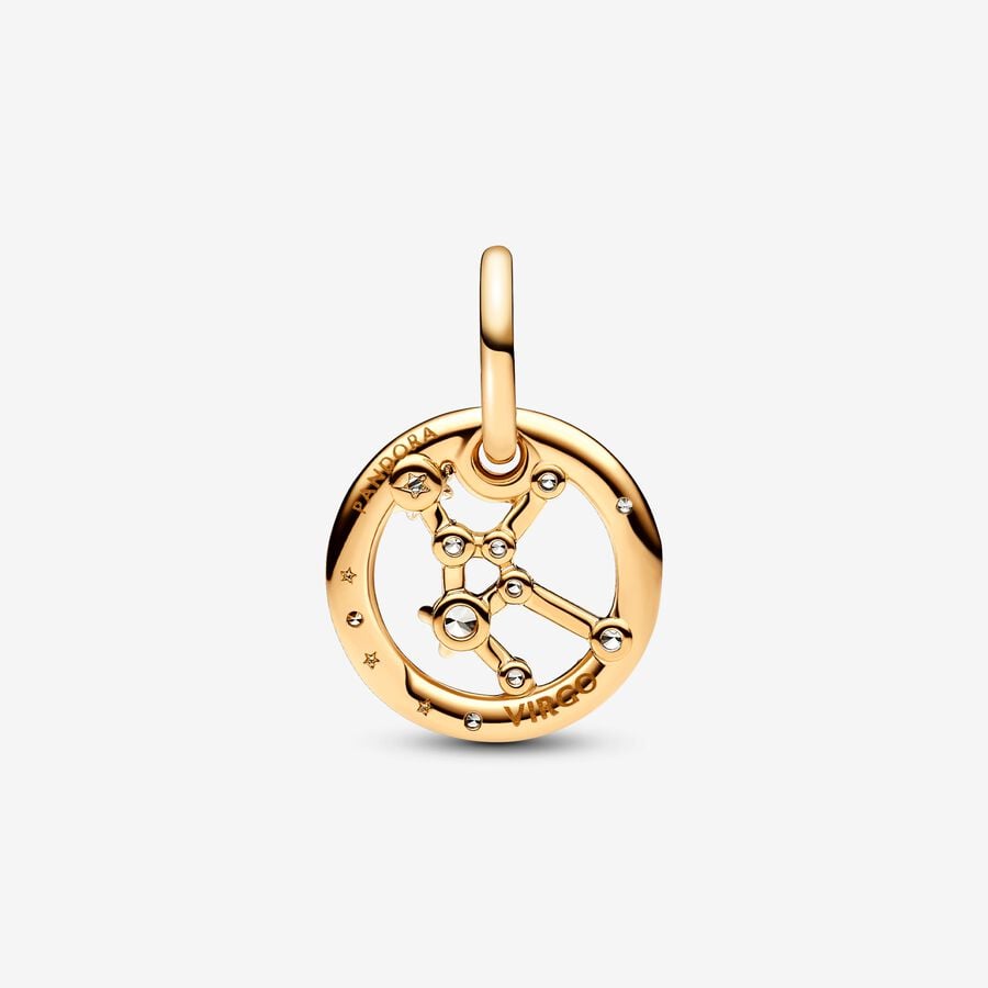 Pandora Moments 14K Gold-Plated Virgo Zodiac Dangle Charm