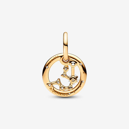 Pandora Moments 14K Gold-Plated Aquarius Zodiac Dangle Charm