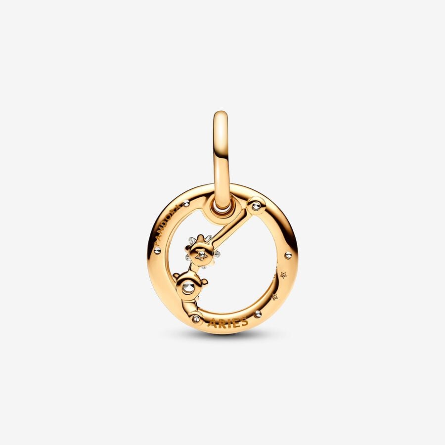 Pandora Moments 14K Gold-Plated  Aries Zodiac Dangle Charm