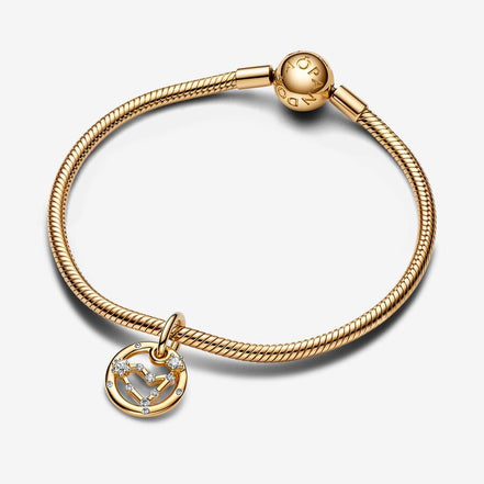 Pandora Moments 14K Gold-Plated Capricorn Zodiac Dangle Charm