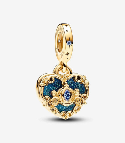 Pandora Disney Cinderella's Carriage And Heart Double Dangle Charm