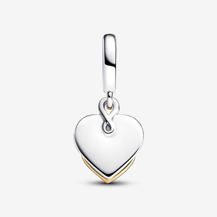 Pandora Moments Two-Tone Lab-Grown Diamond Engravable Mom Double Dangle Charm