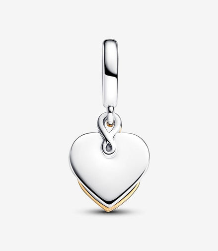Pandora Moments Two-Tone Lab-Grown Diamond Engravable Mom Double Dangle Charm