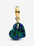 Pandora Moments Opalescent Green Heart Dangle Charm