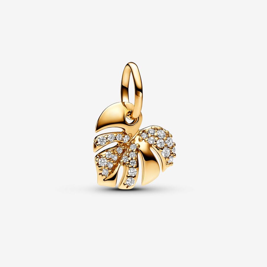 Pandora Moments Sparkling Monstera Leaf Dangle Charm