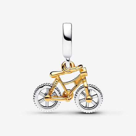 Pandora Moments Two-Tone Spinning Wheels Bicycle Dangle Charm