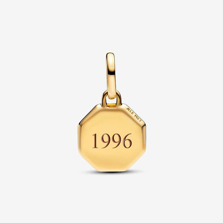 Pandora ME/Moments 14K Gold-Plated Blue Engravable Mini Medallion Charm