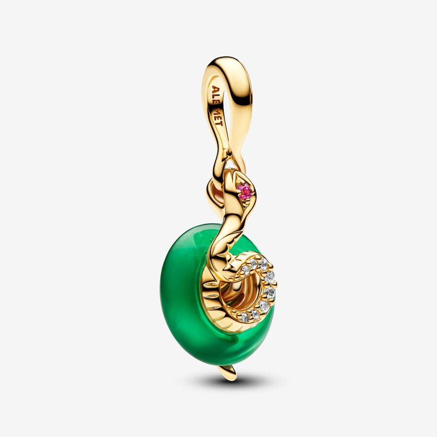Pandora Moments Snake Green Murano Glass Dangle Charm