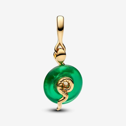 Pandora Moments Snake Green Murano Glass Dangle Charm