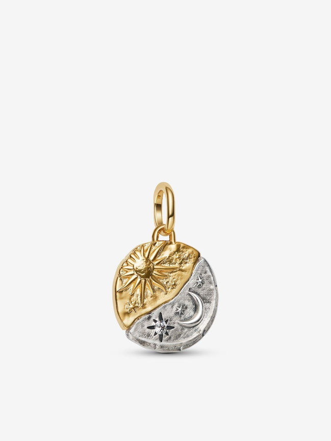Pandora Moments Two-Tone Sun And Moon Coin Medallion Charm