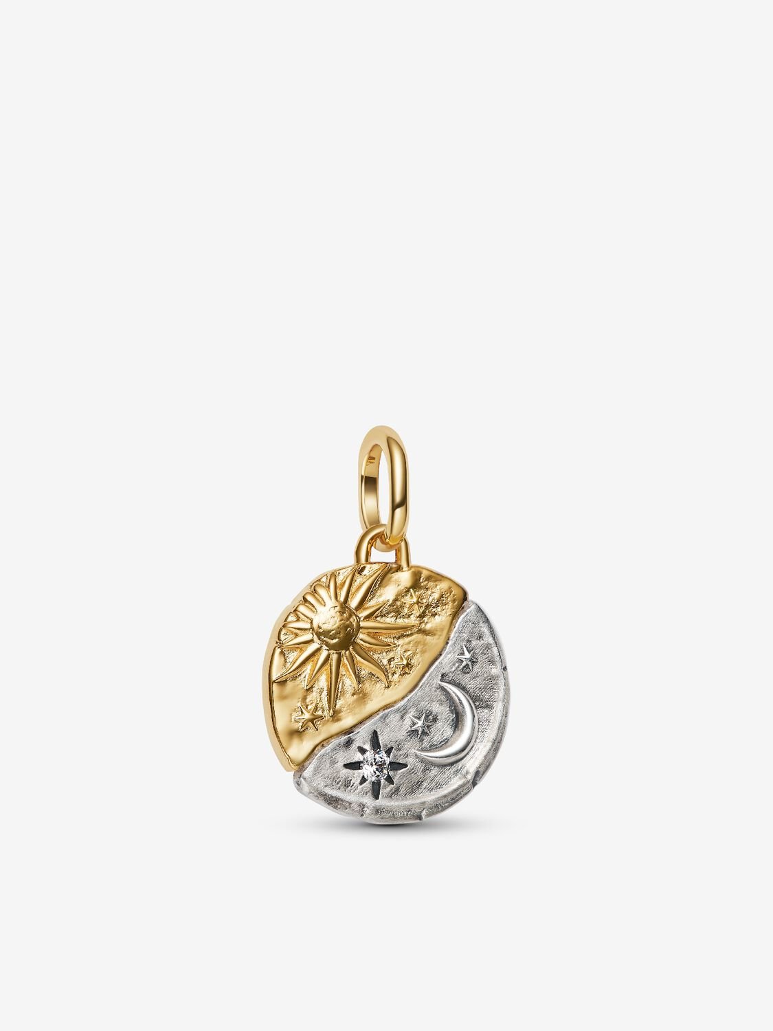 Pandora Moments Two-Tone Sun And Moon Coin Medallion Charm