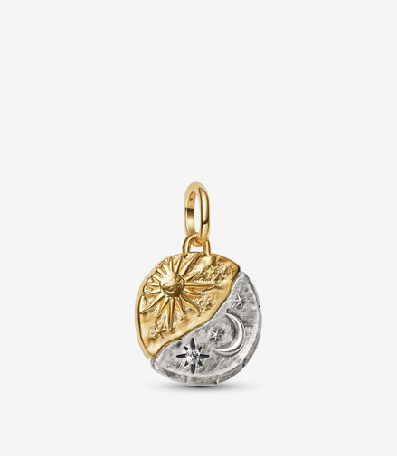 Pandora Moments Two-Tone Sun And Moon Coin Medallion Charm