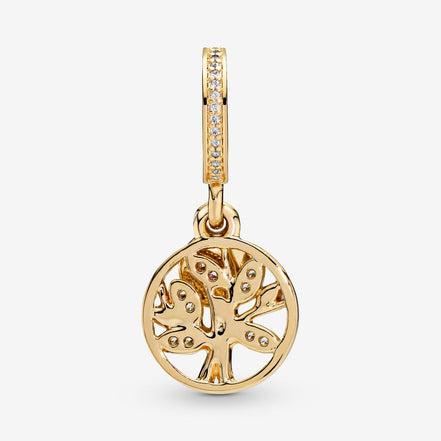 Pandora Moments 14K Gold-Plated Sparkling Family Tree Dangle Charm