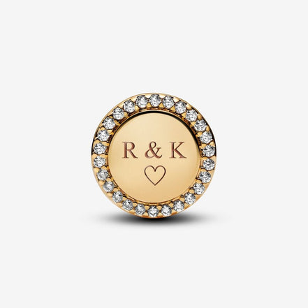 Pandora Moments Engravable Sparkling Button Charm