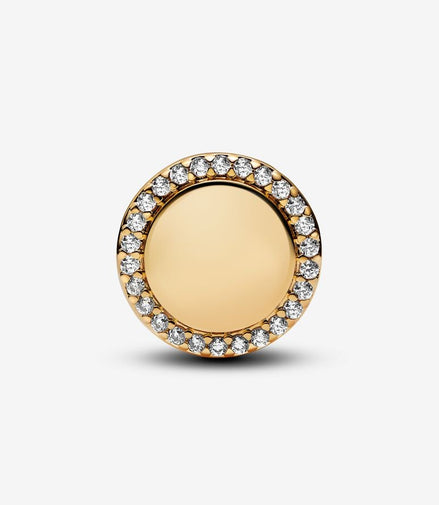 Pandora Moments Engravable Sparkling Button Charm