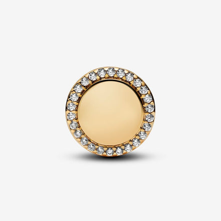 Pandora Moments Engravable Sparkling Button Charm