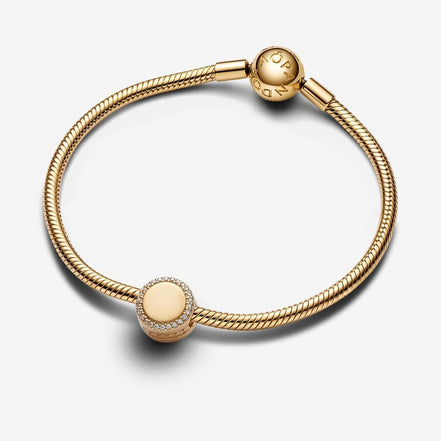 Pandora Moments Engravable Sparkling Button Charm