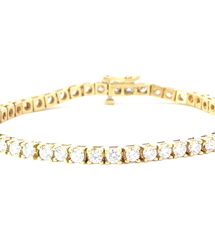 Ladies 14K Gold And 5 CT Diamond Tennis Bracelet