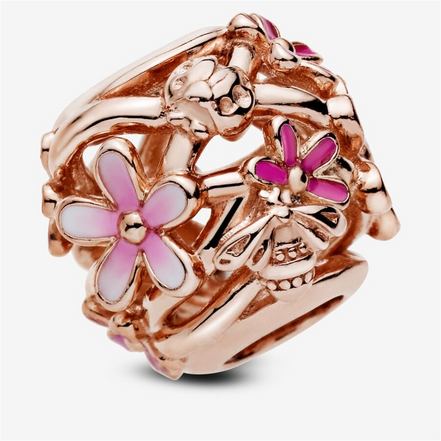 Pandora Moments Openwork Pink Daisy Flower Charm