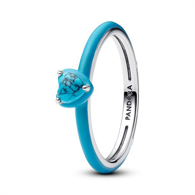 Pandora ME Turquoise-Colored Heart Stone Ring Size 7