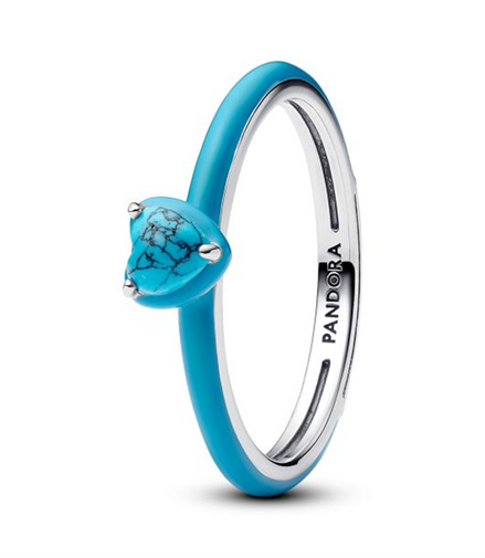 Pandora ME Turquoise-Colored Heart Stone Ring Size 7