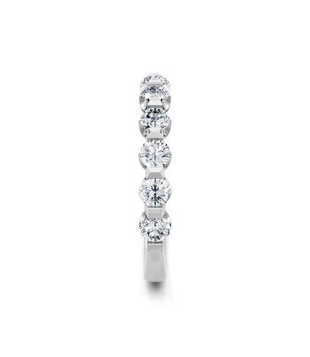 14K White Gold 1.10 CT Round Diamond Half Eternity Band