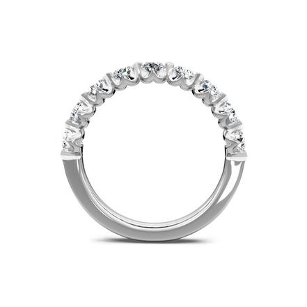 14K White Gold 1.10 CT Round Diamond Half Eternity Band