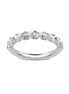 14K White Gold 1.10 CT Round Diamond Half Eternity Band
