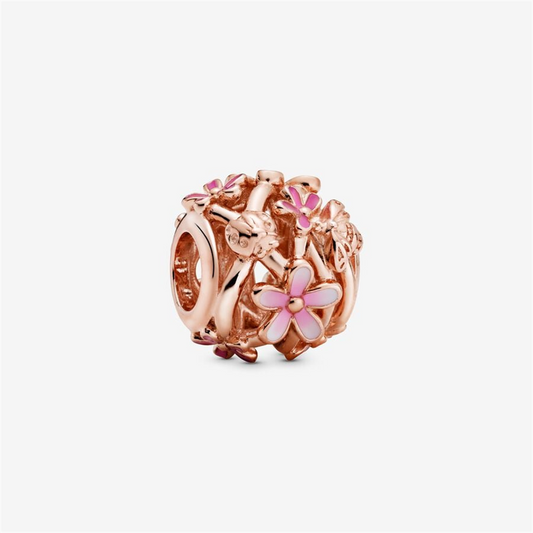 Pandora Moments Openwork Pink Daisy Flower Charm