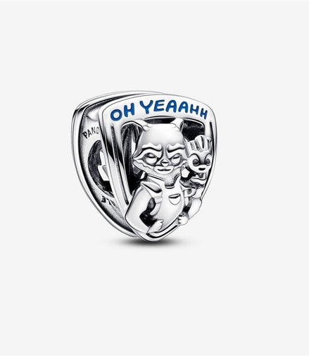 Pandora Marvel Guardians of the Galaxy Rocket Raccoon & Groot Emblem Charm