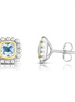 Sterling Silver 18K Gold Aquamarine Popcorn Post Earring