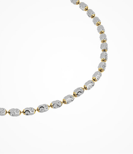 Desmos Two Tone Rice Bracelet 7.25"