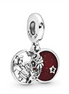 Santa Love, Peace, Joy Burgundy Enamel Charm