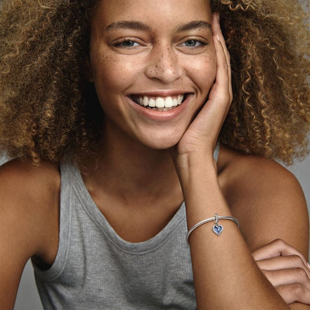 Pandora Moments Celestial Shooting Star Heart Double Dangle Charm