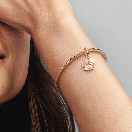Pandora Moments Pink Butterfly And Quote Double Dangle Charm