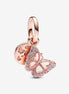 Pandora Moments Pink Butterfly And Quote Double Dangle Charm