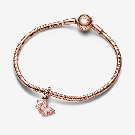 Pandora Moments Pink Butterfly And Quote Double Dangle Charm