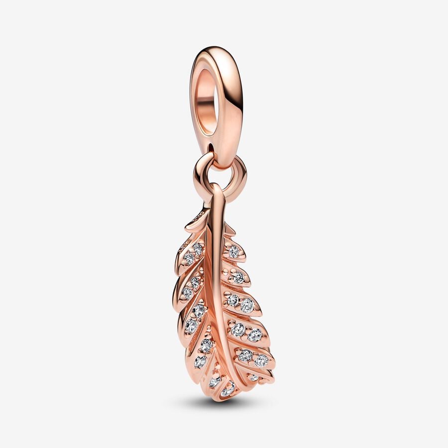 Pandora Moments Floating Curved Feather Dangle Charm