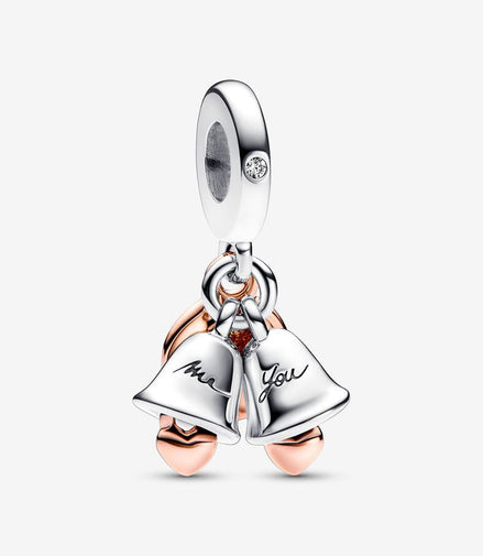 Pandora Moments Two-Tone  Wedding Bells Double Dangle
