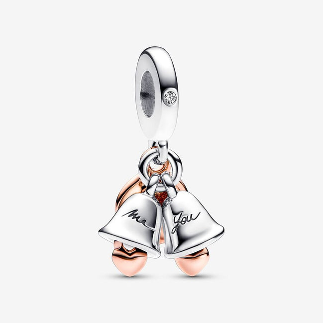 Pandora Moments Two-Tone  Wedding Bells Double Dangle