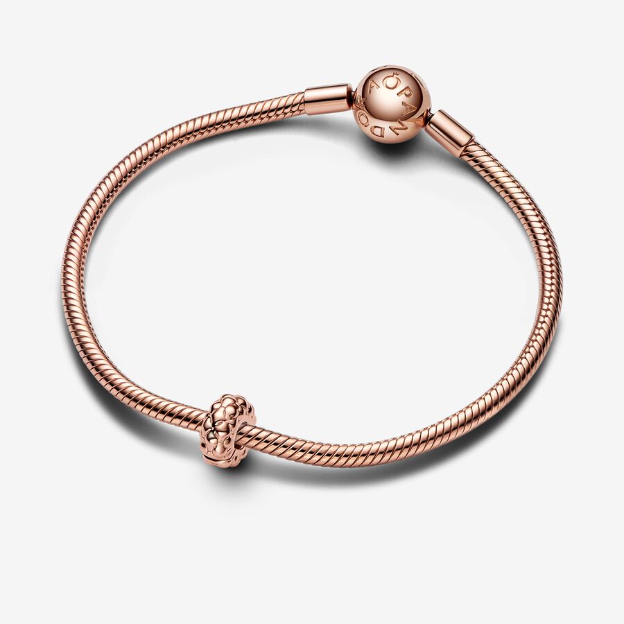 Pandora Moments 14K Rose Gold Plated Studded Clip Charm