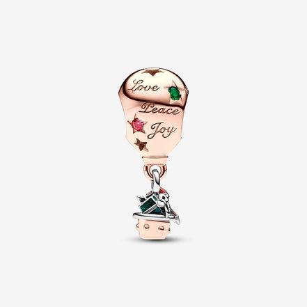 Pandora Moments  Two-Tone Santa Claus in Hot Air Balloon Charm