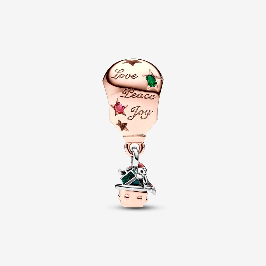 Pandora Moments  Two-Tone Santa Claus in Hot Air Balloon Charm